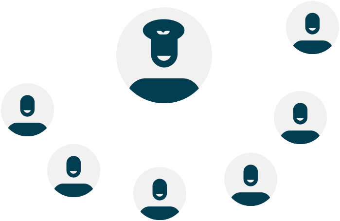 Icon with people connected