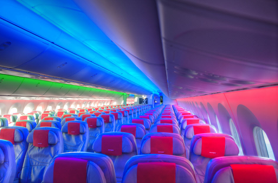Sky interior del Dreamliner de Norwegian